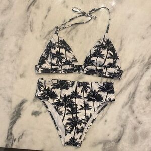 WYB NWOT palm print bikini L top M bottom